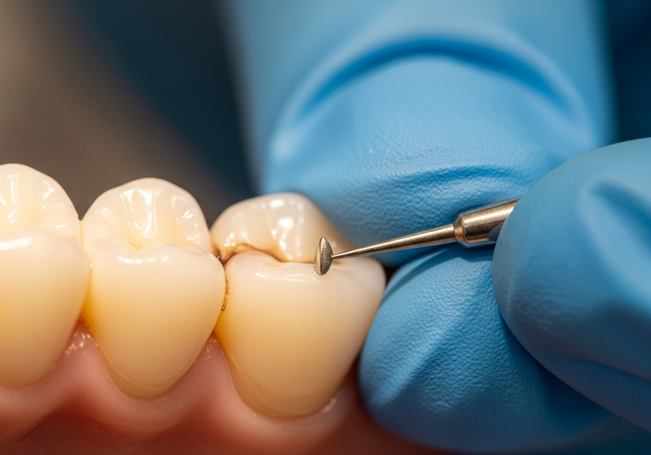 Composite dental filling placement at Venetian Pointe Dentistry, Orlando